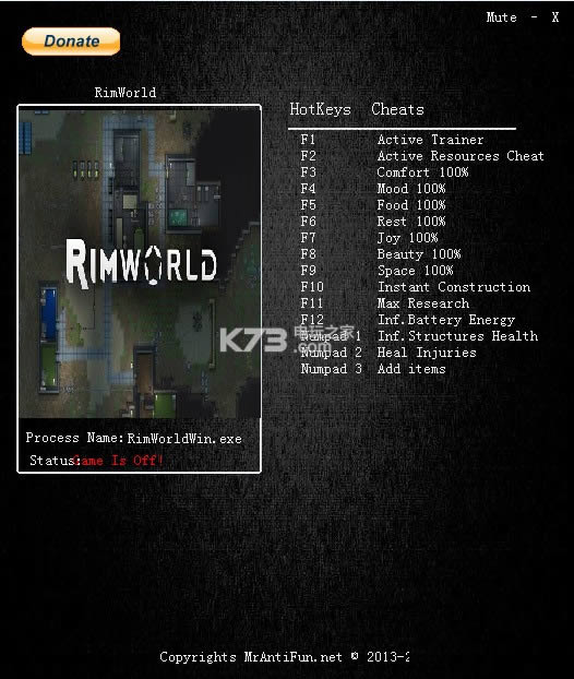 环世界a16十三项修改器下载-Rimworld a16修改器